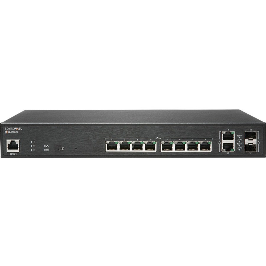 SonicWall SWS12-10FPOE 12-Port Managed Switch, TAA Compliant 02-SSC-2464