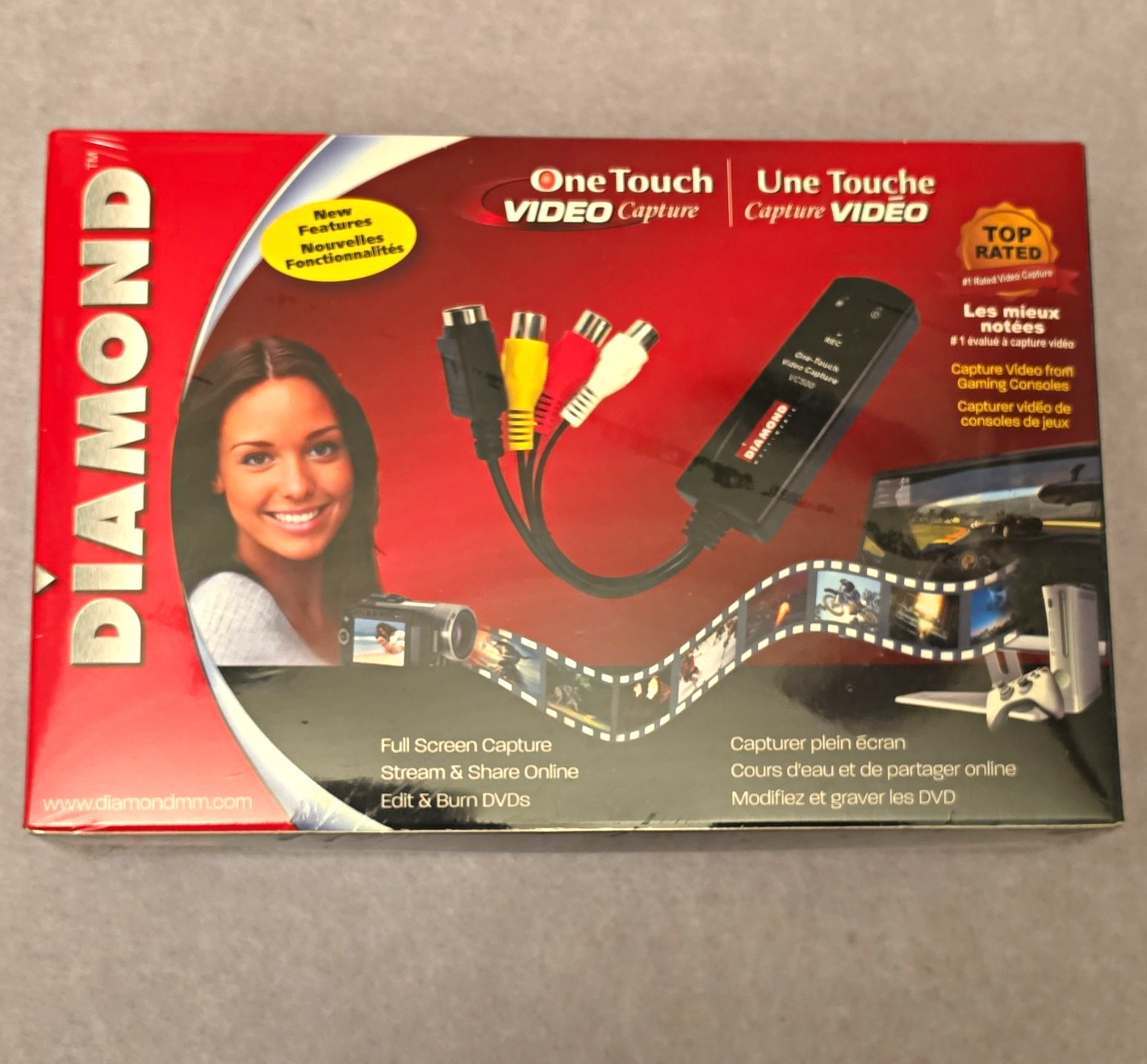 Diamond Multimedia VC500 One Touch USB Video Capture S-Video Composite NTSC PAL