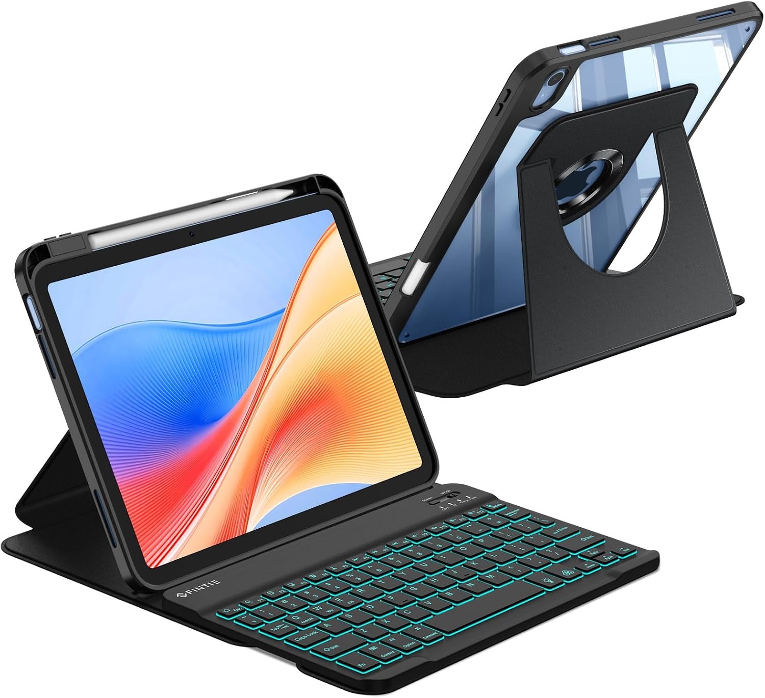 Rotating Keyboard Case for iPad (A16) 11-inch 2025 Clear Cover Magnetic keyboard