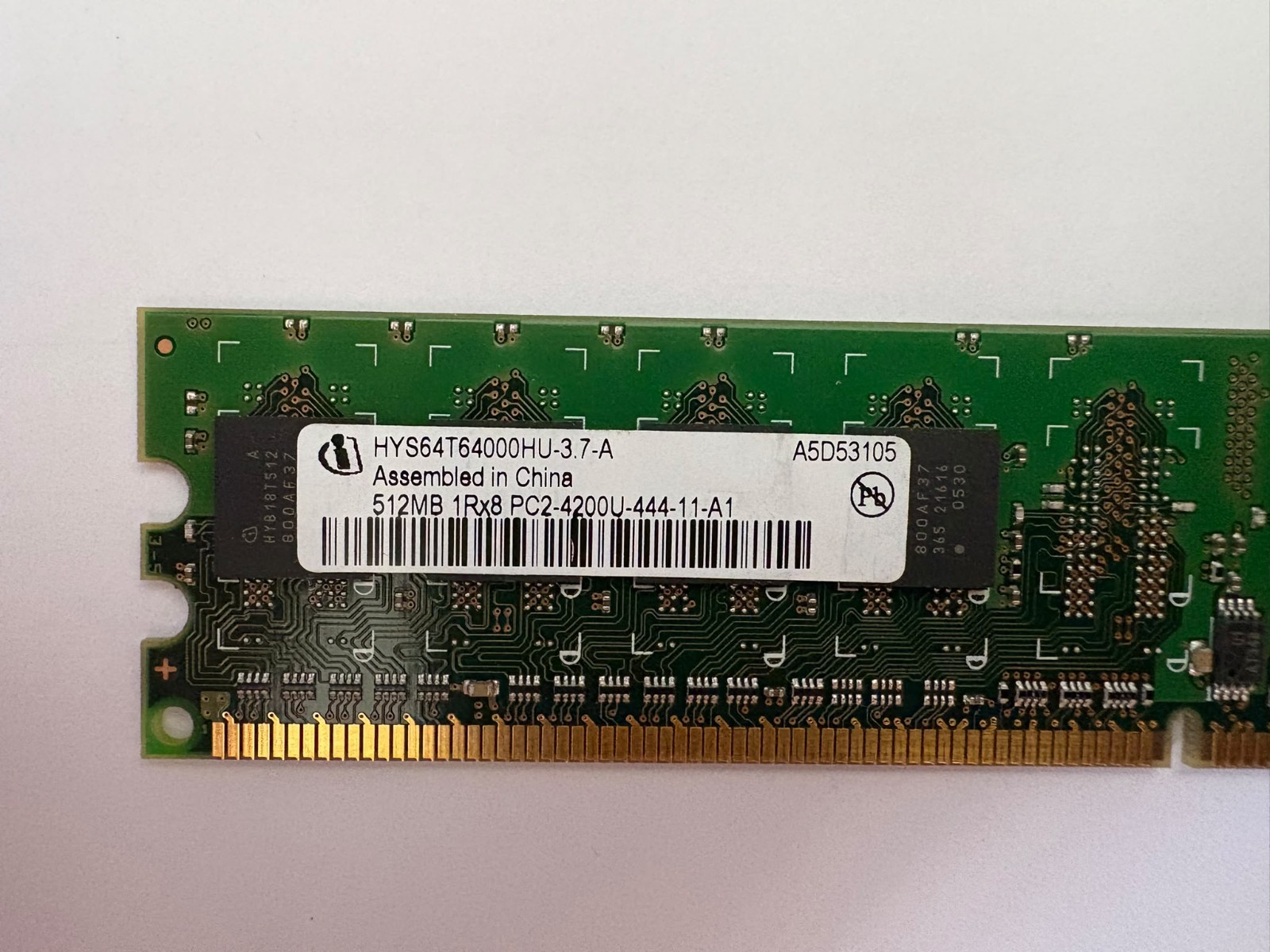 Qimonda 512MB DDR2 RAM PC2-4200U 533MHz Desktop Memory HYS64T64000HU