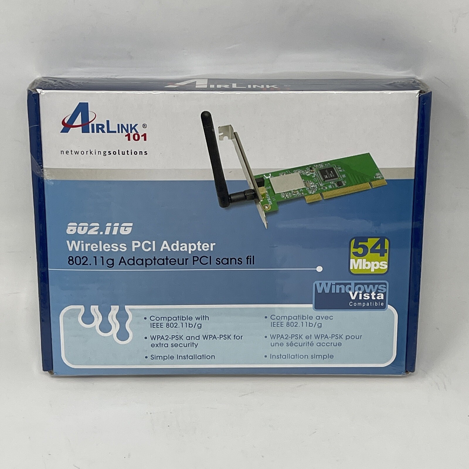 AirLink101 Wireless PCI Adapter 802.11g AWLH3028 WPA2-PSK 54 Mbps