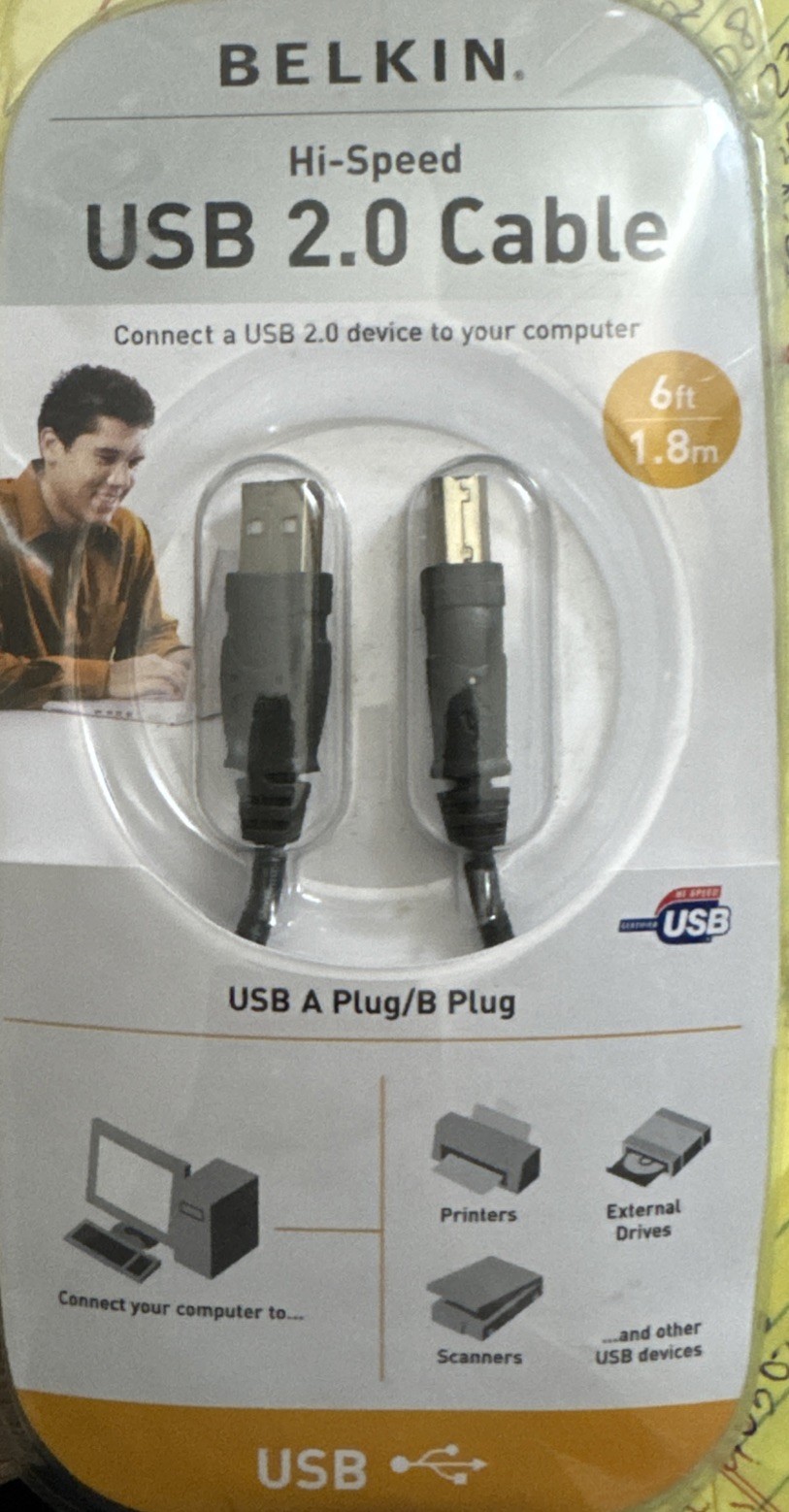 Belkin Hi-Speed 6ft USB 2.0 Cable F3U133v06