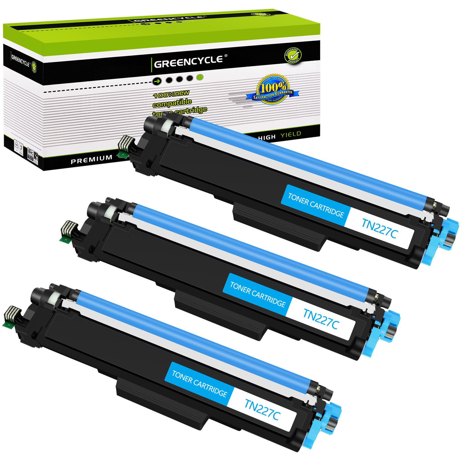 3PK TN227CY Cyan Toner Cartridge fit for MFC-L3710CW MFC-L3750CDW MFC-L3770CDW