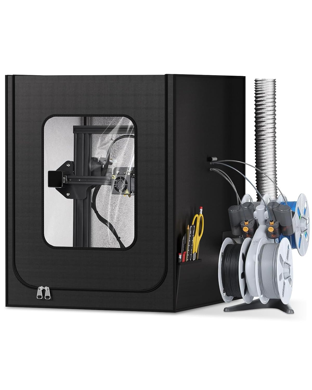 3D Printer Enclosure with Ventilation Kit, LED Light, Premium Fireproof