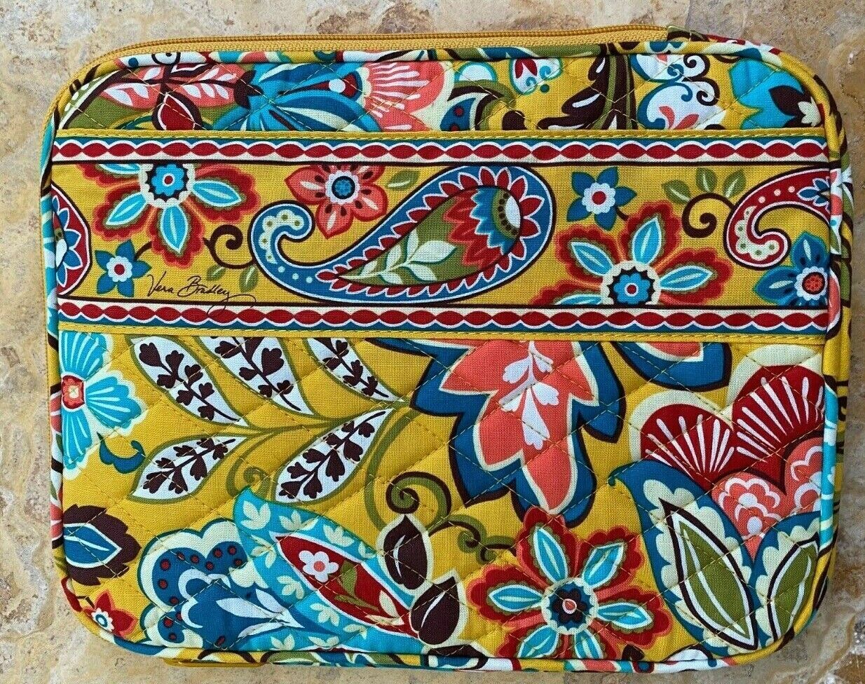 NWOT - Vera Bradley - Yellow Floral Quilted Table Case