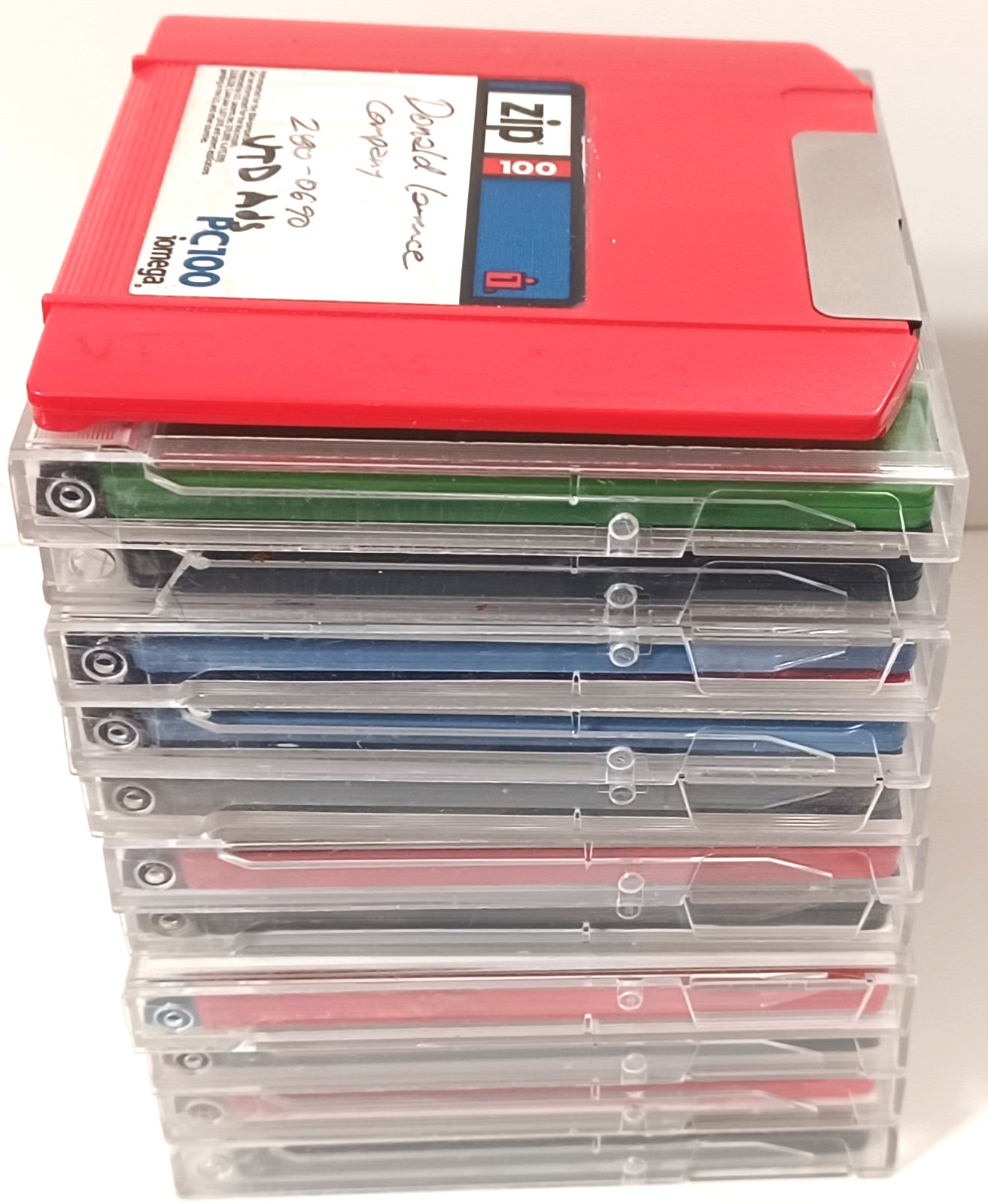 Lot of 12 Iomega Zip 100 Disks IBM Compatible Format 11 in Cases, 1 No Case