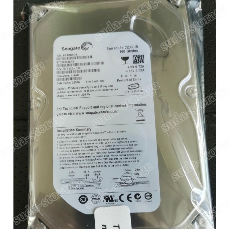 1PCS New Seagate 160GB ST3160815AS 7200RPM SATA 3.5" Internal PC HDD Hard Disk
