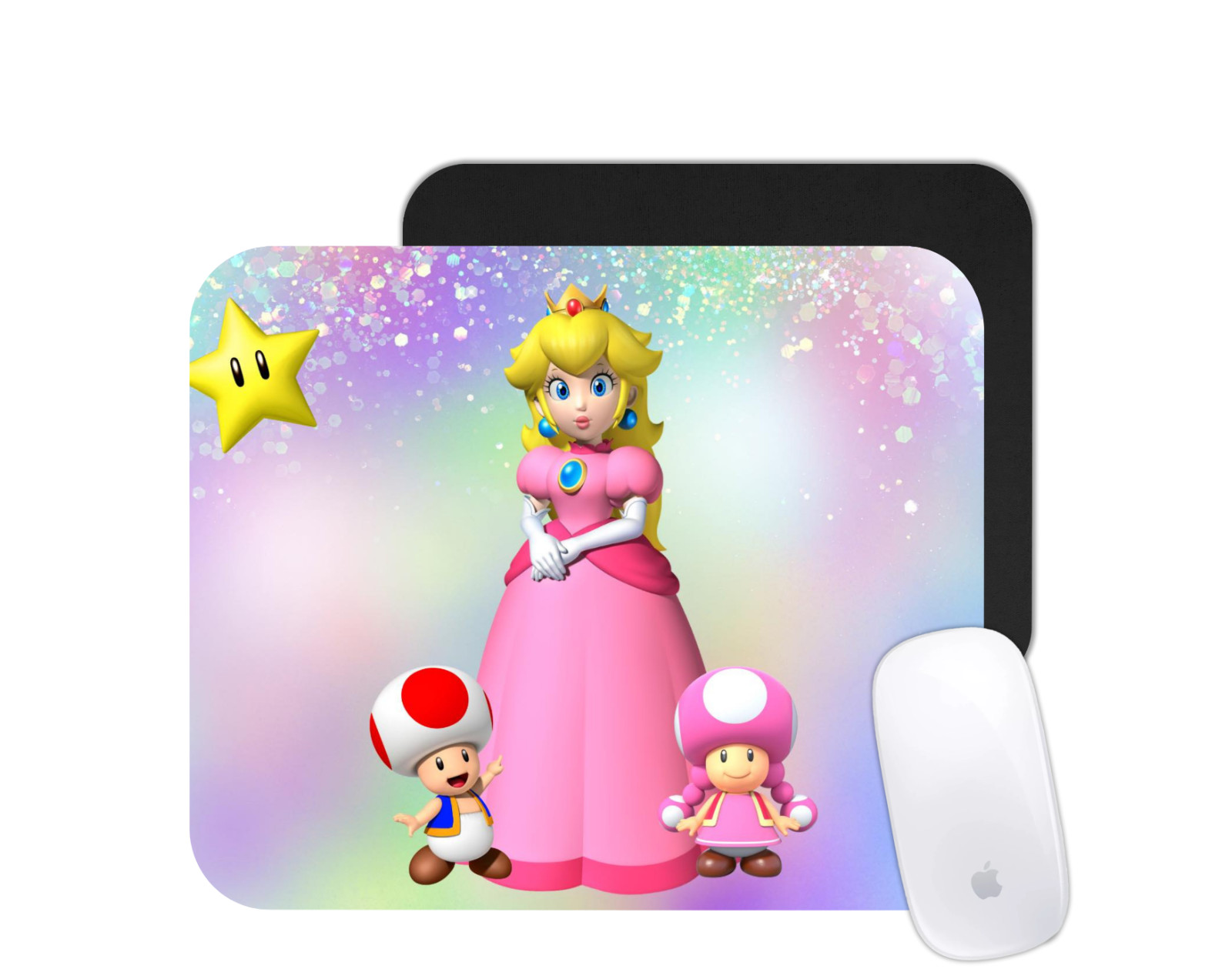 Pink Princess Peach Gamer Girl Mouse Pad – Cute Retro Gaming Desk Mat Gift