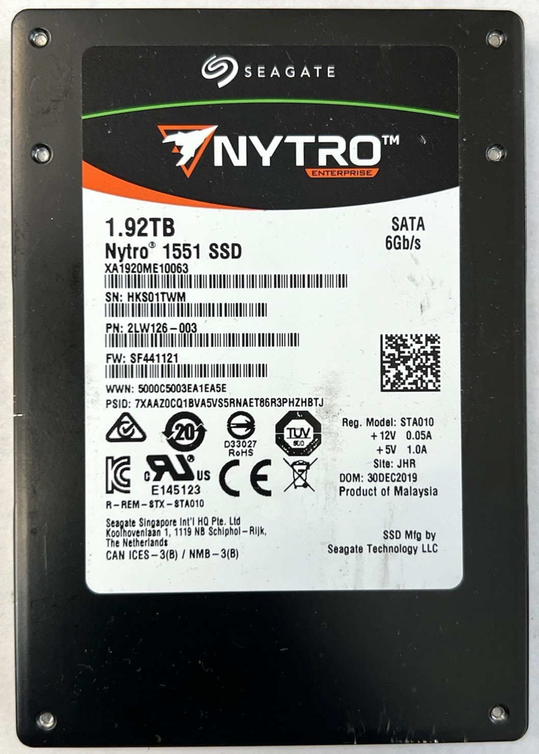 Seagate Nytro 1551 SSD 1.92TB SATA 6Gb/s 2.5" XA1920ME10063 Server