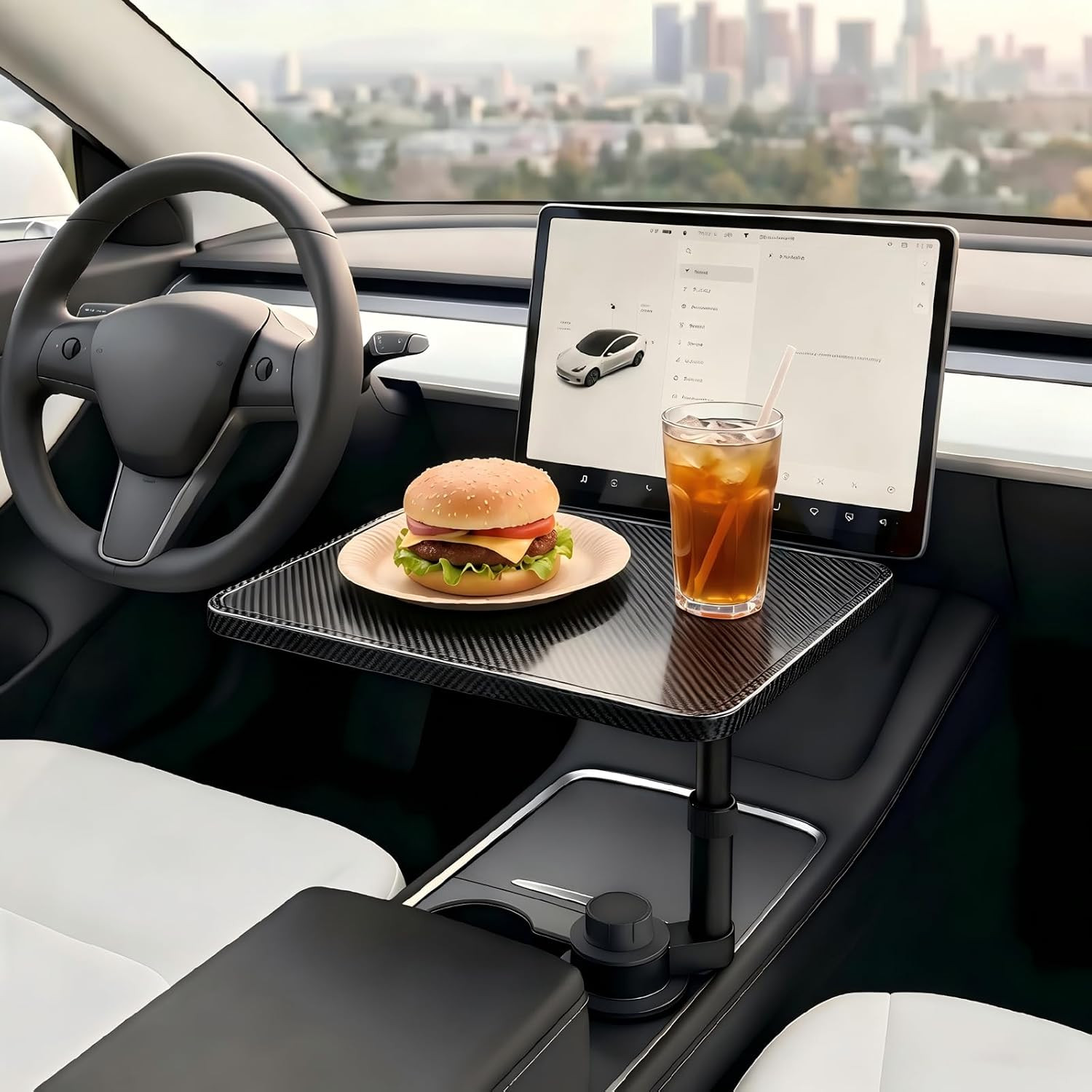 Car Desk for Laptop,，Car Cup Holder Tray Car Table & Car Tray with 360° Rotating