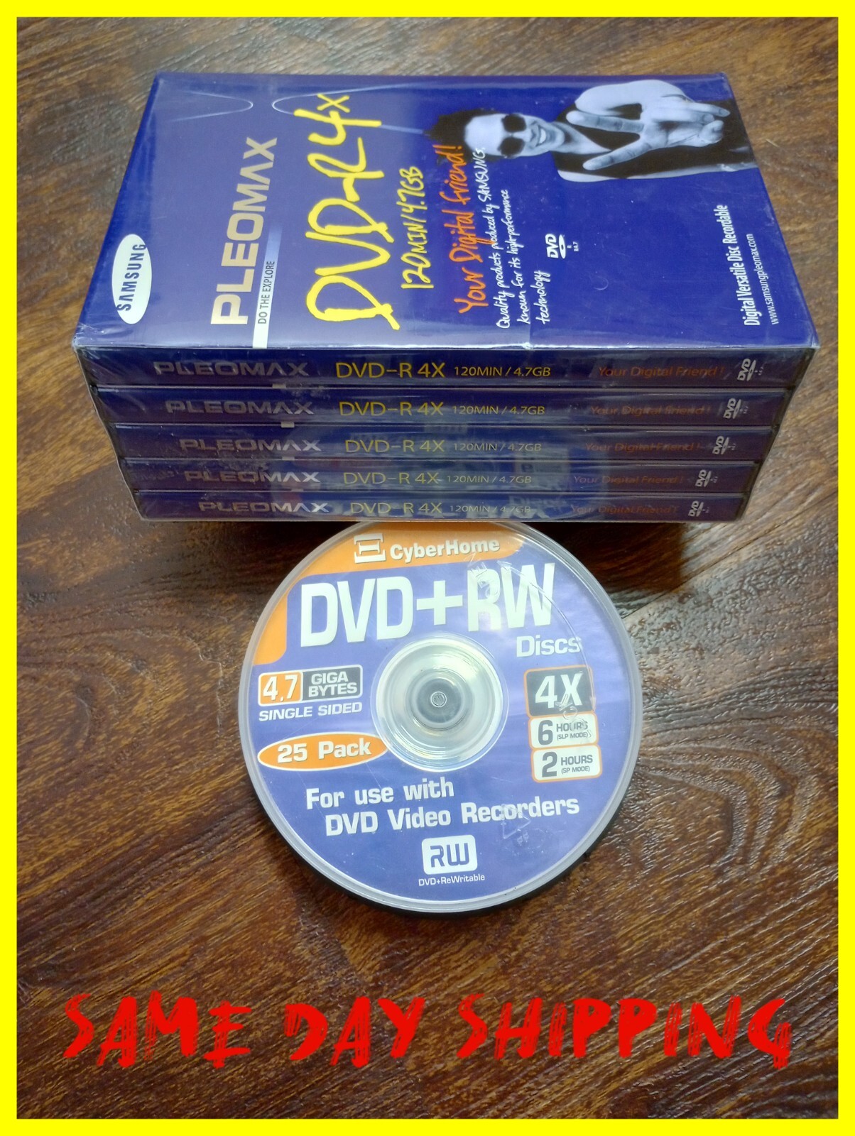 Blank DVD'S 4.7GB Samsung Rewritable DVD Media Disc Lot Of 30 DVD-R4 & RW