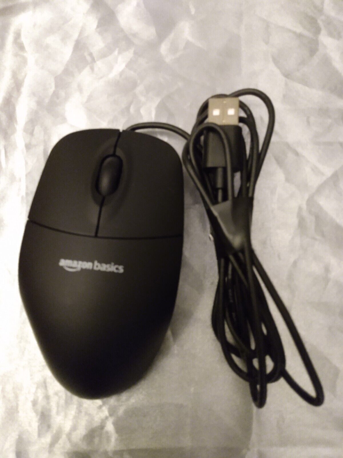 AmazonBasics 3-Button USB Wired Computer Mouse (Black) - Unused, Excellent