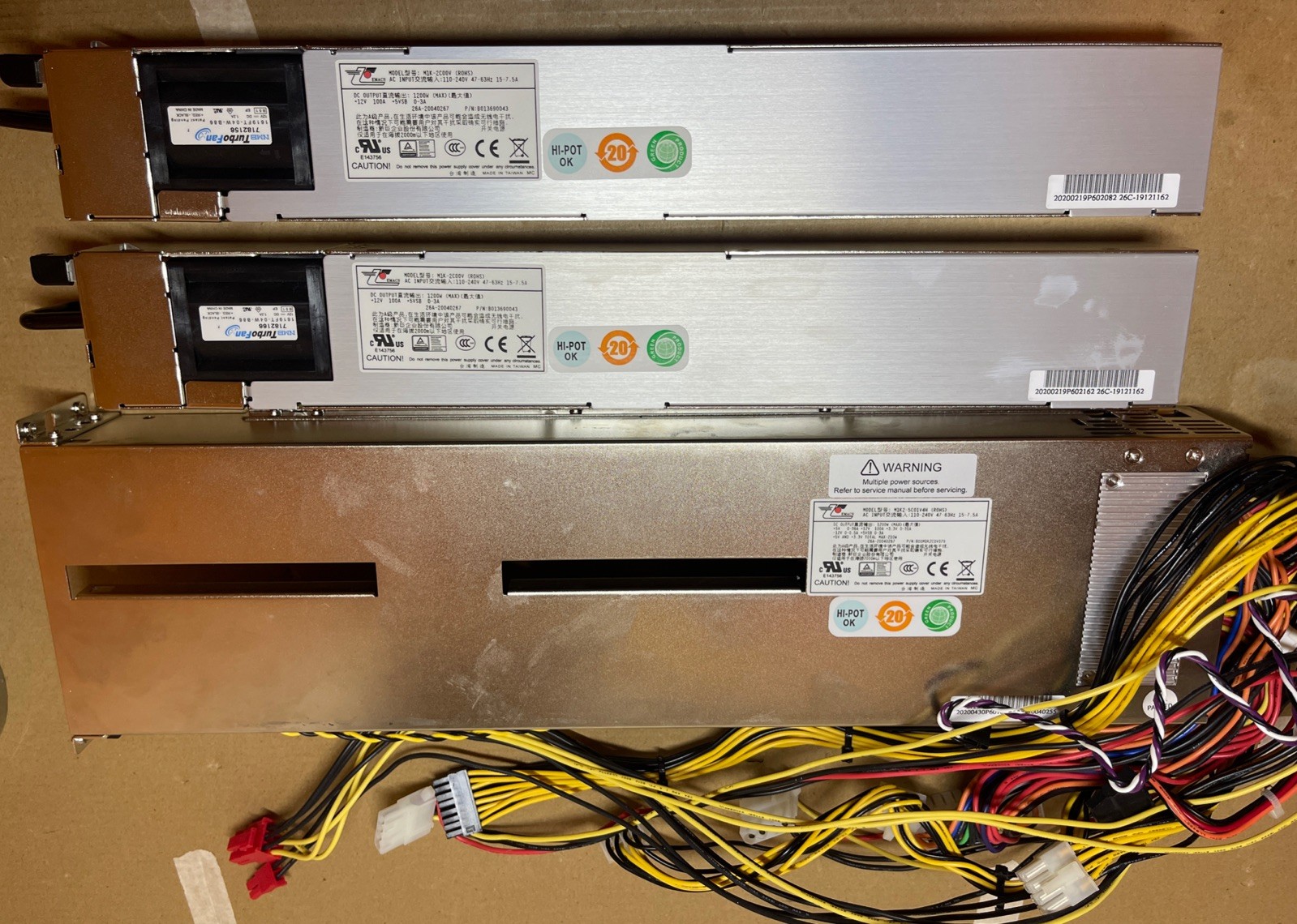 Emacs M1K-2C00V Server Power/S 2x1200W(2400W)PSU M1K2-5A00V4H SOLD AS PICTURED
