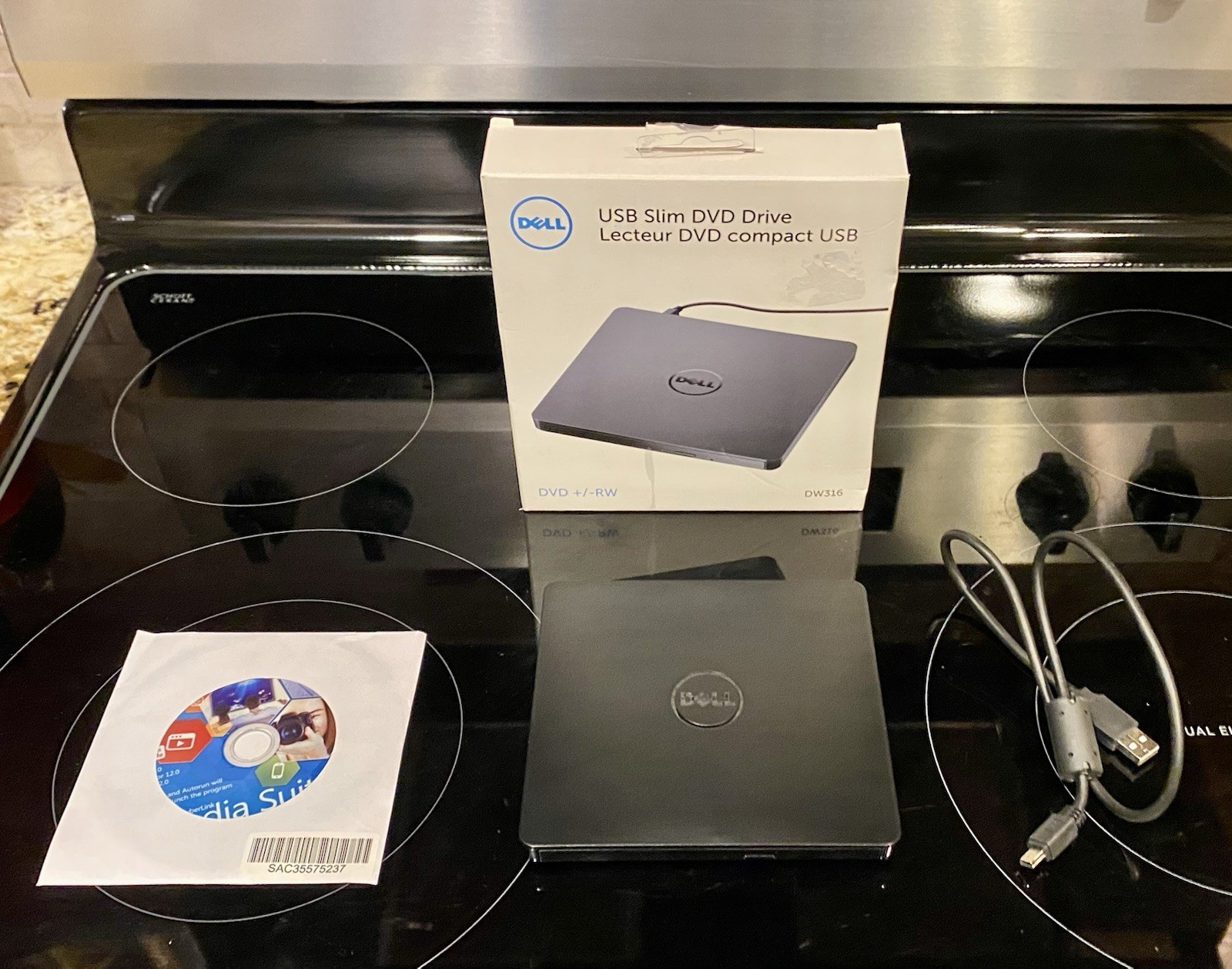 Dell USB Slim DVD CD DVDRW Lecteur Compact Drive DW316