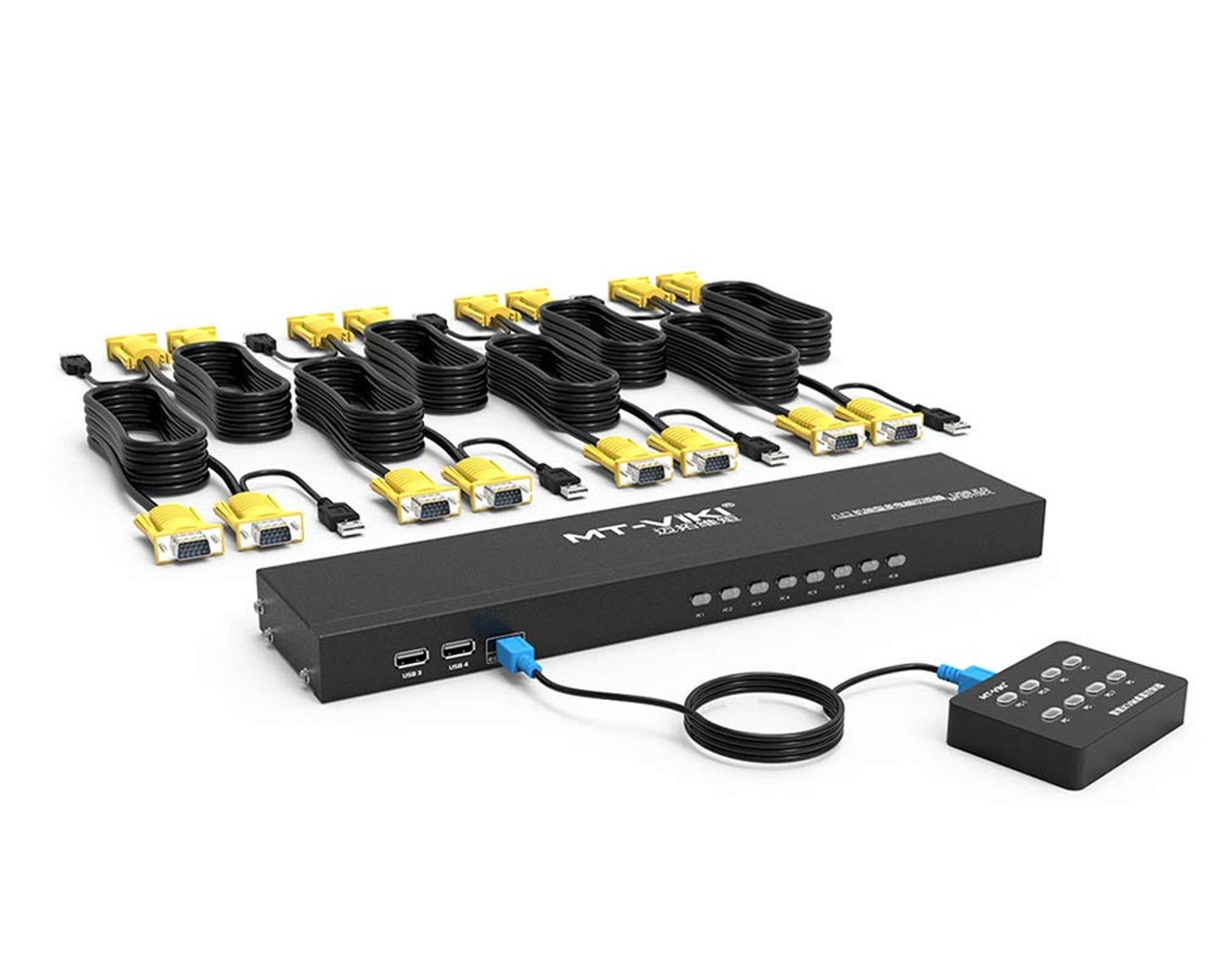 MT-VIKI KVM Switch 8 Port, 8X1 Rackmount KVM Switch VGA, Included 8 2-in-1 KV...