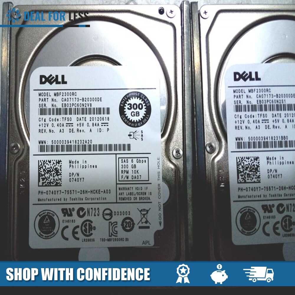 Dell 0740Y7/740Y7- 300GB 10k 6g 2.5" SFF Enterprise SAS 