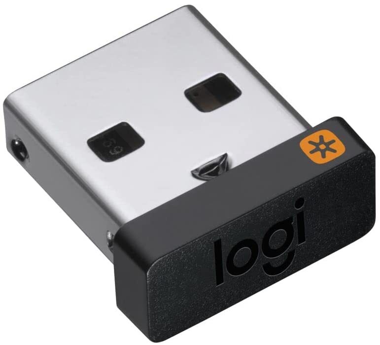 Logitech USB Unifying Receiver, 2.4 GHz Wireless Technology, USB Plug Compatible