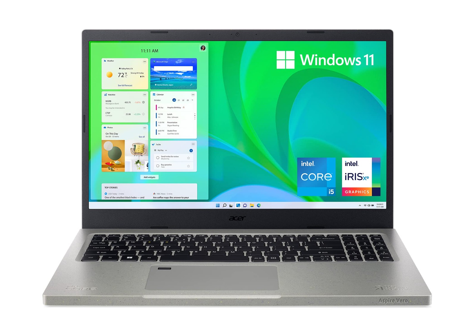 Acer Aspire Vero AV15-51-5155 Green PC 15.6" FHD IPS 100% sRGB Display 11th Gen