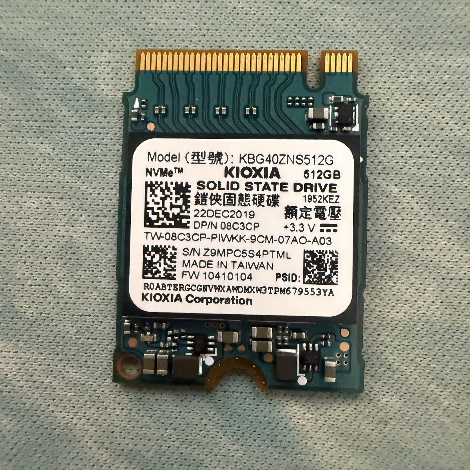 KIOXIA KBG40ZNS512G 512GB NVMe M.2 Internal SSD for Laptop/PC 95%