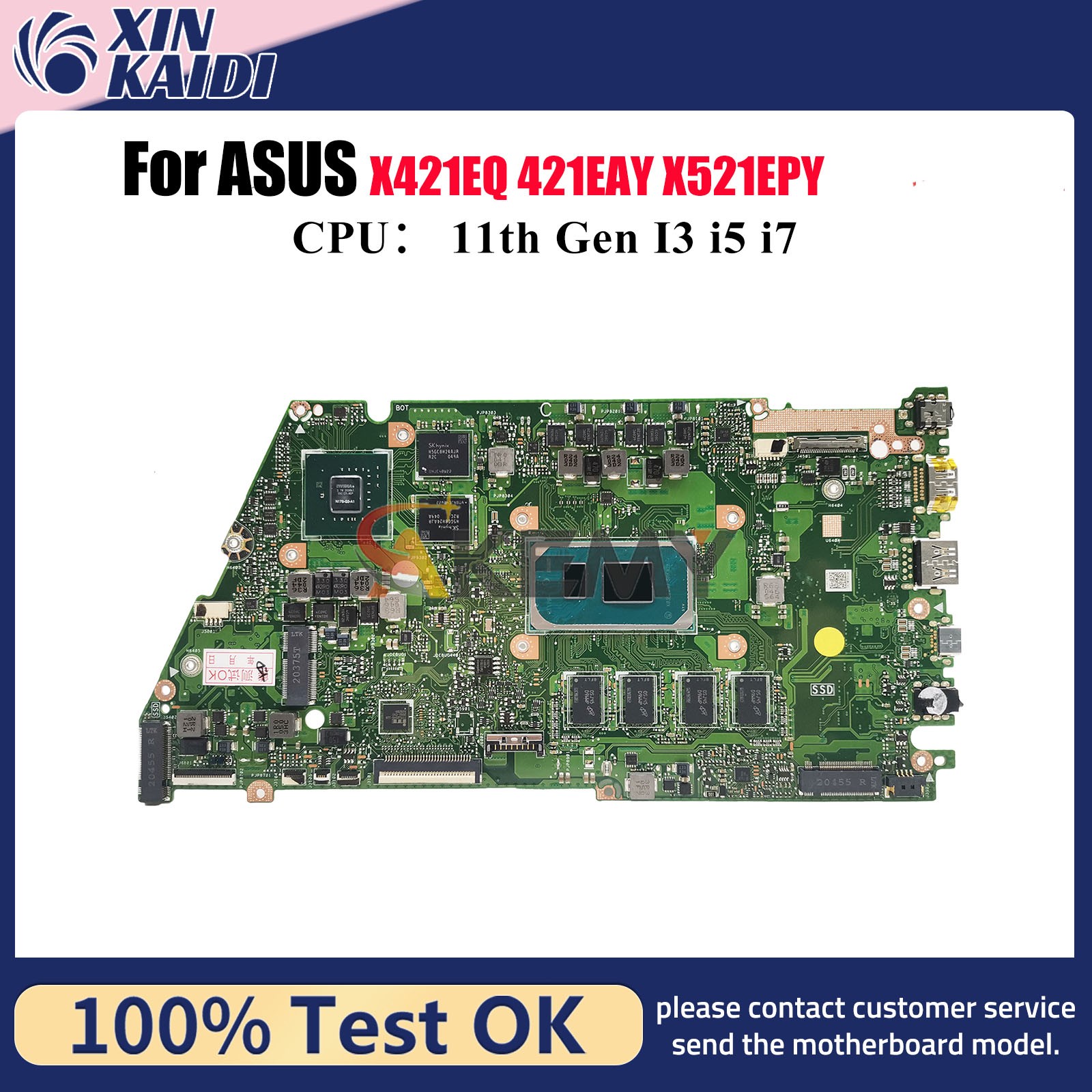 X421EQY Motherboard For ASUS K433E S433E X421EQ V433E R421E Mainboard W/CPU