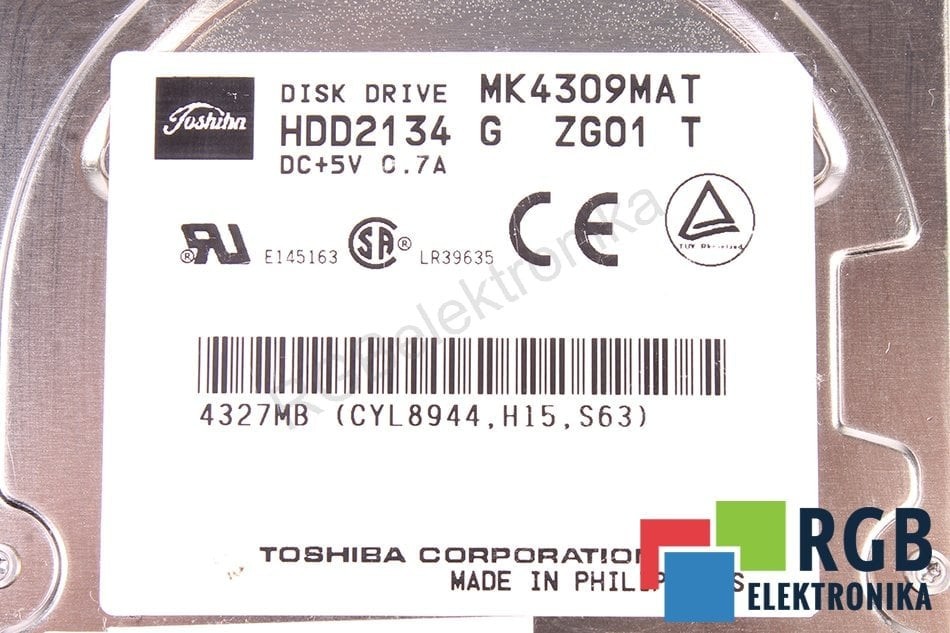 MK4309MAT 4.3GB ATA 2.5" TOSHIBA - Used - 3 Months Warranty