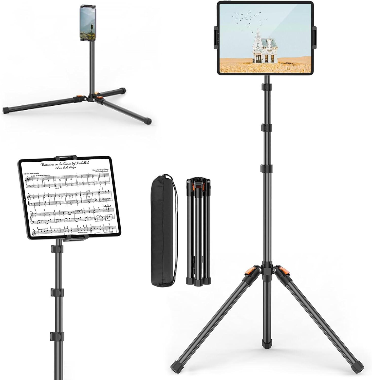 XXZU 72In Tablet Floor Stand Tripod, Aluminum Tablet Stand Holder for Ipad