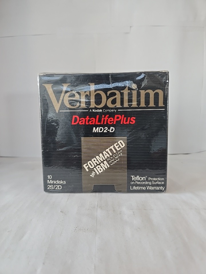 Verbatim DataLifePlus MD2-D 10 Minidisks 2S/2D Teflon Sealed Box