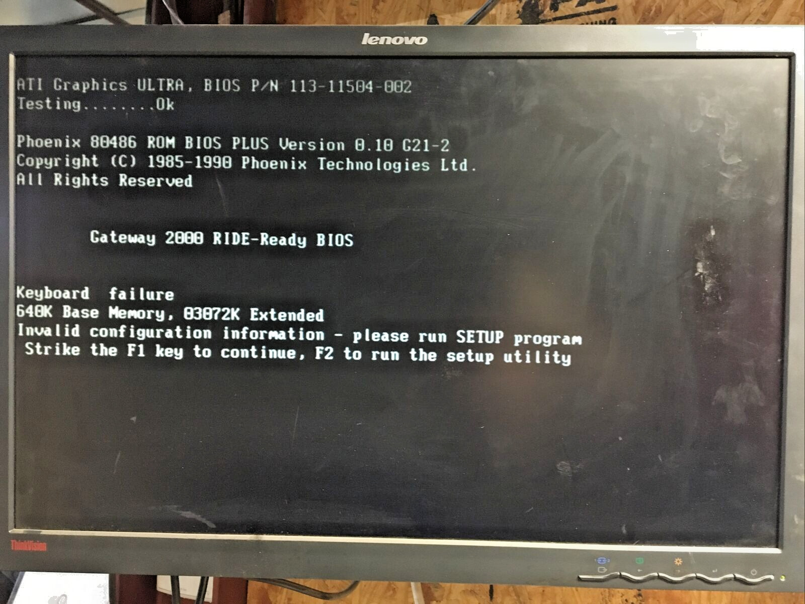 Vintage Gateway 2000 486SX/25 Desktop Computer Boots to BIOS