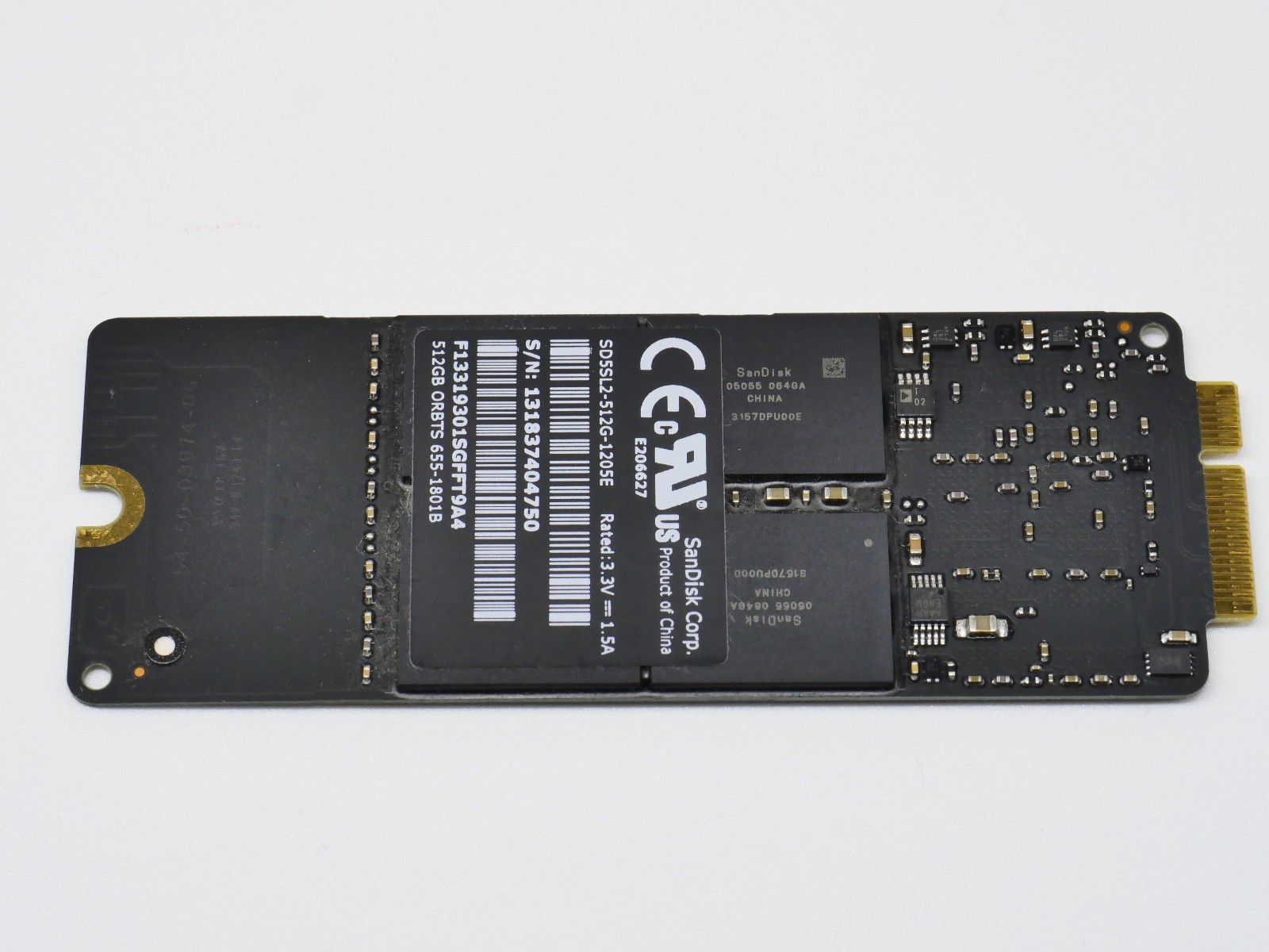 Apple SanDisk 512GB SSD 655-1801B SD5SL2-512G-1205E MacBook Pro Retina 2012-2013