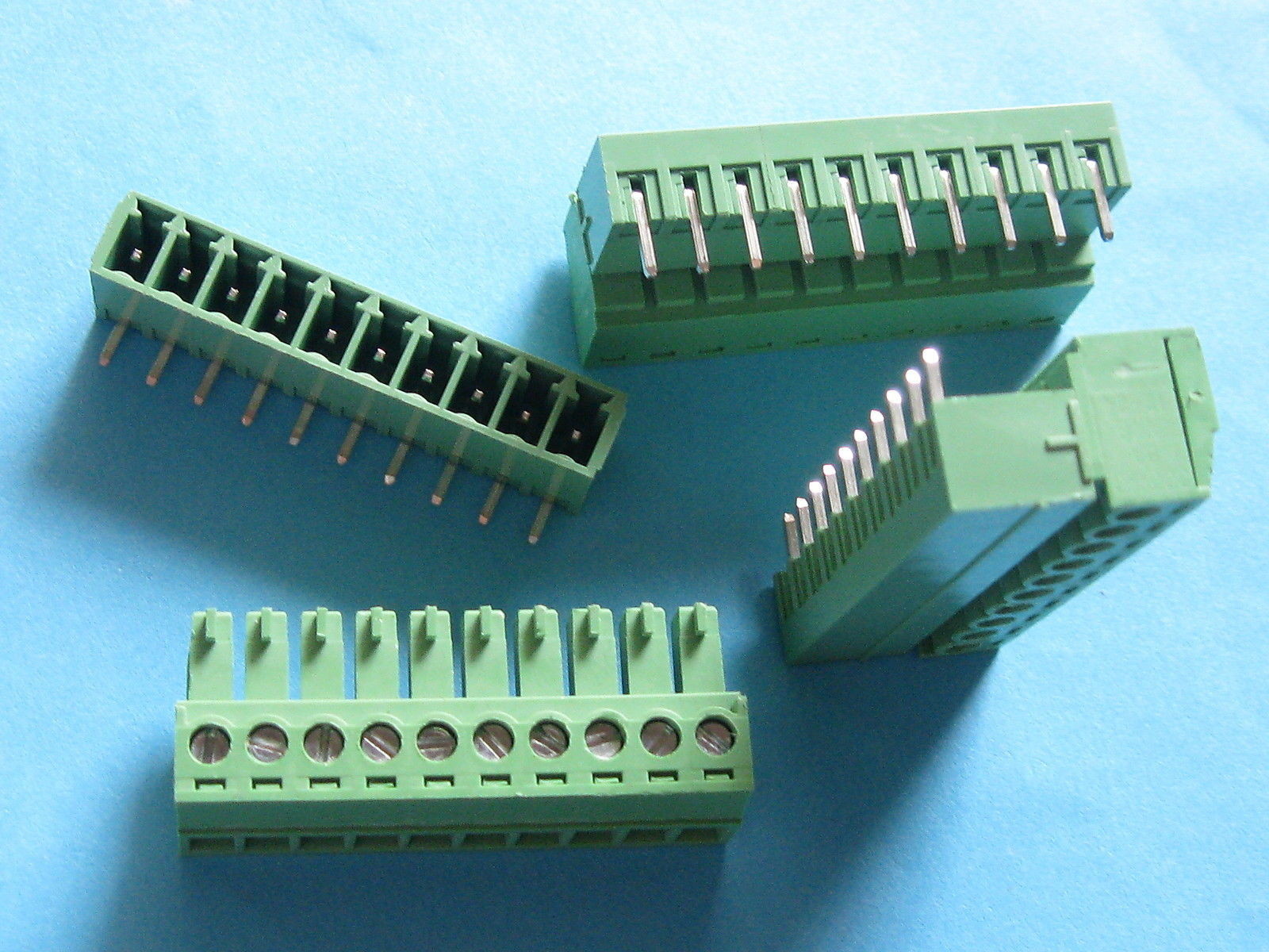 50 pcs Pitch 3.5mm Angle 10 way/pin Screw Terminal Block Connector Plugable Type