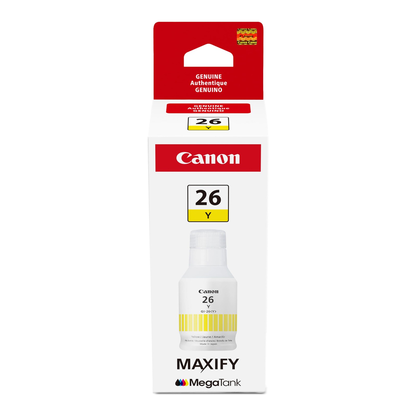 Canon GI-26 Genuine Pigment Yellow Ink Bottle, Compatible with MegaTank GX712...