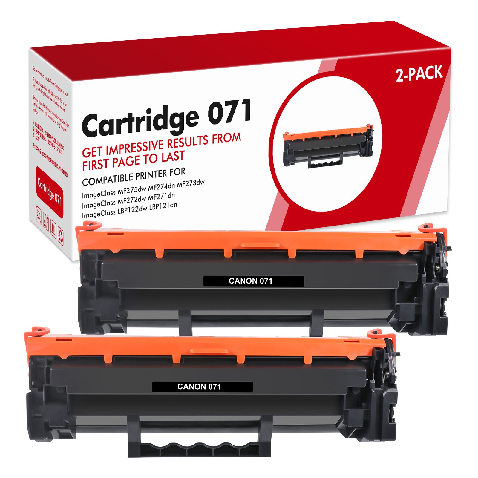 2PK CRG 071 Toner Cartridge For Canon 071 imageClass MF272dw MF274dn LBP121dn