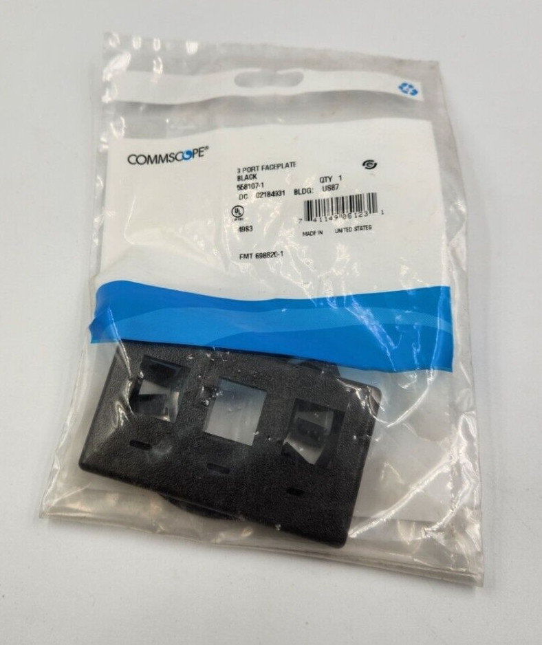 COMMSCOPE 3-PORT FACEPLATE 558107-1 / 5581071 (LOT OF 42)