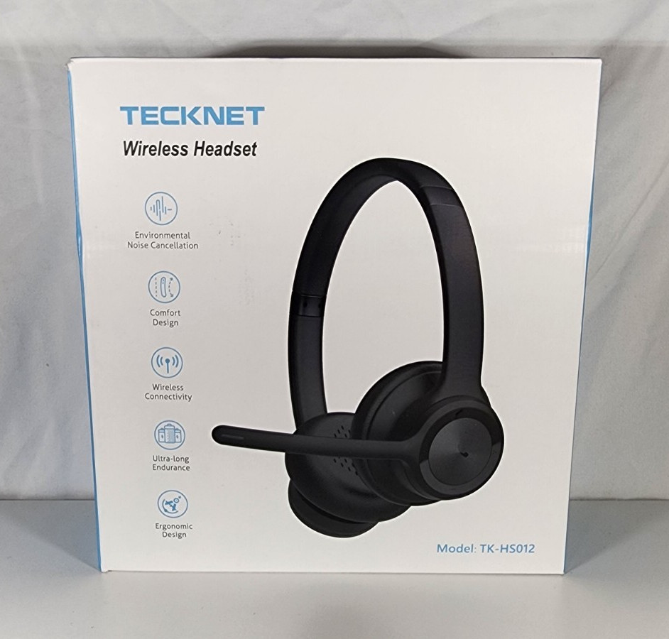 TeckNet TK-HS012 Wireless Headset Black Noise Cancellation Ultra-long Endurance