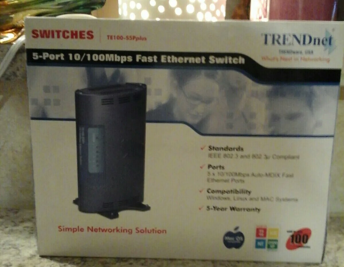 TRENDnet TE100-S55Eplus 5-Port 10/100Mbps High Performance Ethernet Switch New 