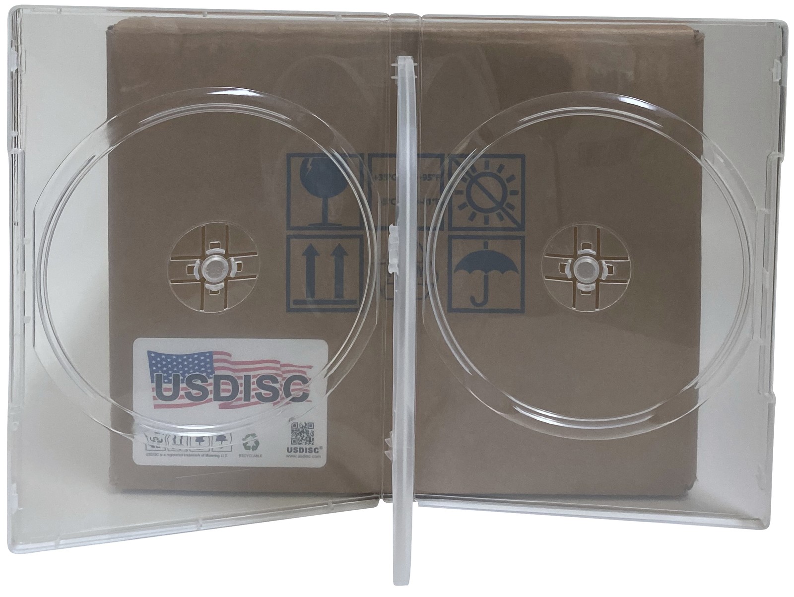 USDISC DVD Cases Standard 14mm Economy, Quadruple 4 Disc (Clear) Lot