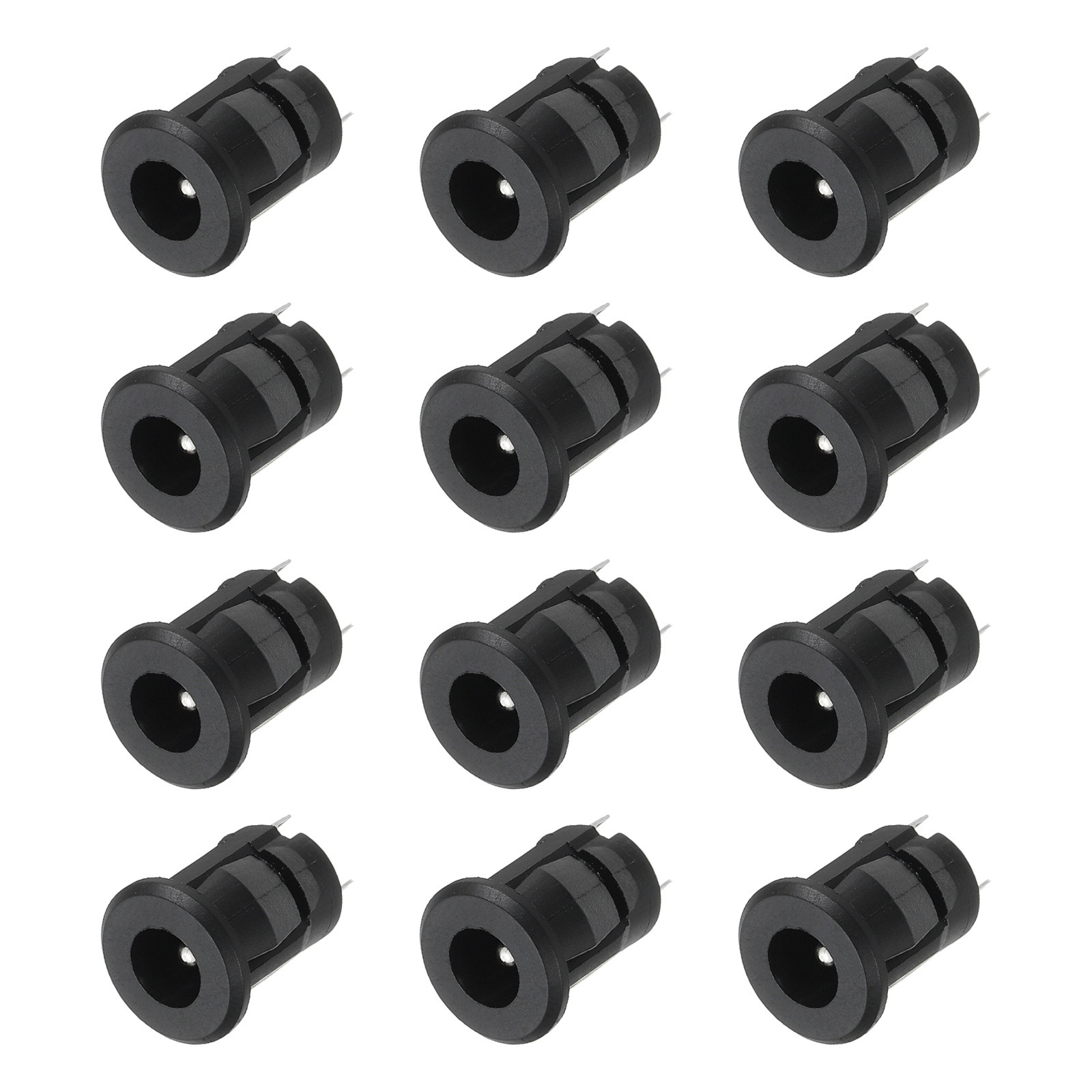 12pcs DC5521 Power Jack 30V 0.5A 12x12x18.5mm 2 Pin Black