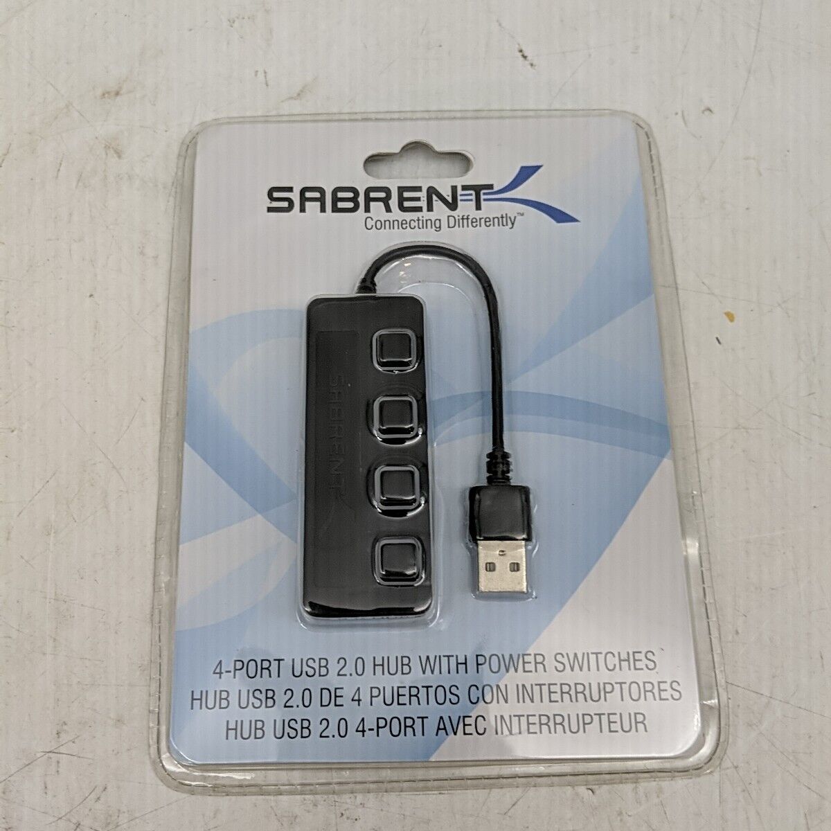 4-Port USB 2.0 Hub Switch With Power Switches Black Sabrent HB-UMLS 