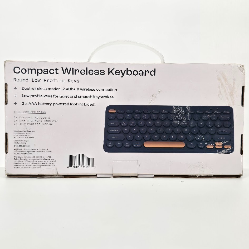 NORTH Compact Wireless Keyboard Round Low Profile Keys 2.4GHz USB Receiver