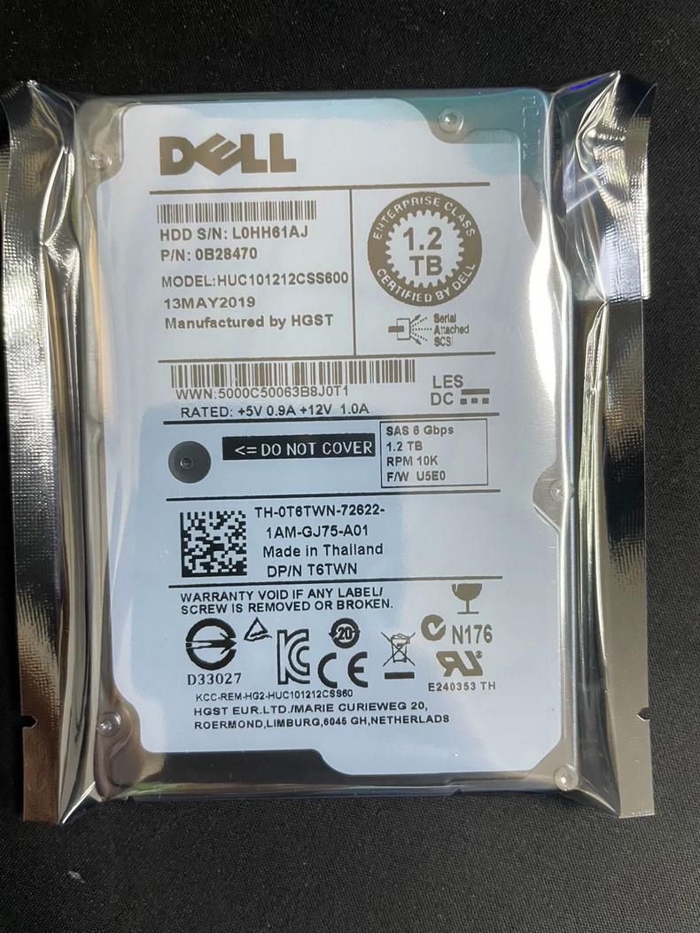 New 0T6TWN FOR Dell 1.2TB 6G 10K 2.5" SAS T6TWN HUC101212CSS600 HDD Hard Drive