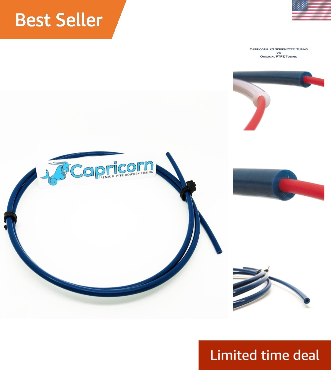 High-Performance PTFE Tubing - 1 Meter for Flawless 3D Printing Creatives