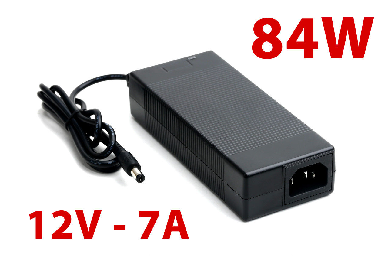 NEW AC DC Adapter 84W 12V 7A for Mini ITX Computers, LCD/LED Monitors, laptops