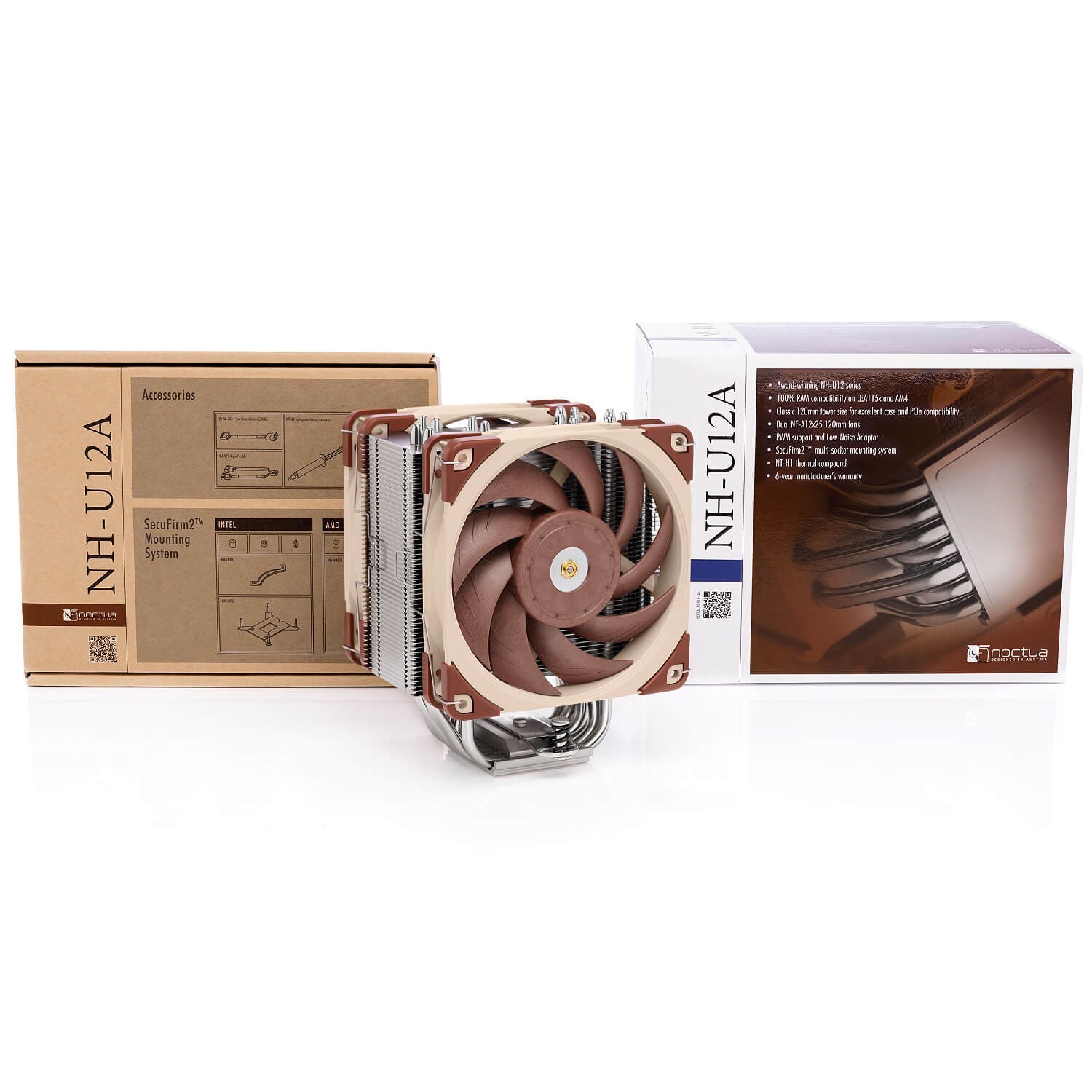 Noctua NH-U12A CPU Cooler NF-A12x25 PWM 120mm Fans Air Cooling