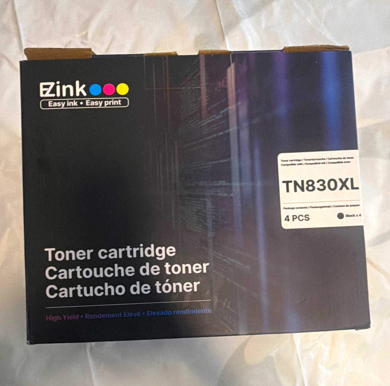 EZINK TN830XL Compatible High Yield Black Laser Toner Cartridge 4-Pack