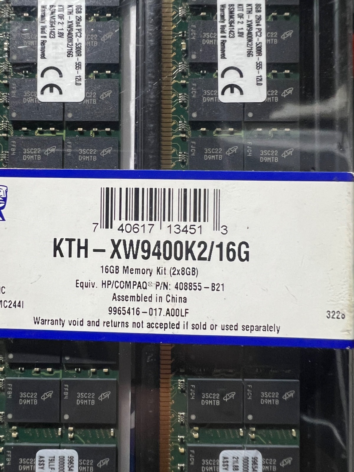 KINGSTON KTH-XW9400K2/16G 16GB Kit PC2-5300P DDR2 667MHz Server Memory RAM