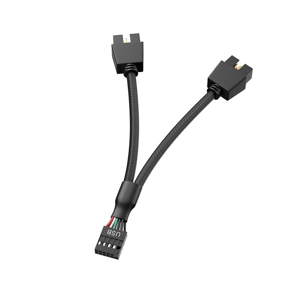 Motherboard 9pin USB2.0 to Dual 9pin Extension Cable, 9 pin to 2 * 9 pin - Black