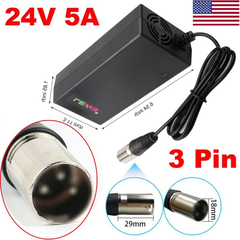 ⭐⭐⭐24V 5AMP 3PIN XLR PRIDE WHEEL WHEELCHAIR CHARGER UPGRADE 3AMP & 4AMP