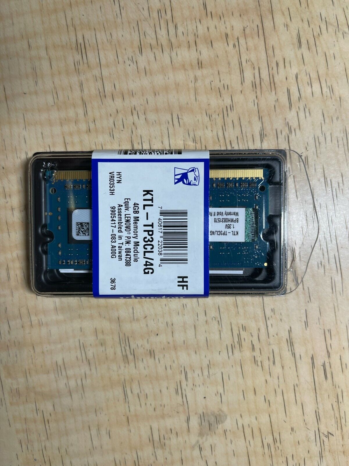 2X 4GB Kingston DDR3L 1600MHz RAM KTL-TP3CL/4G (Lenovo laptops P/N:0B47380)