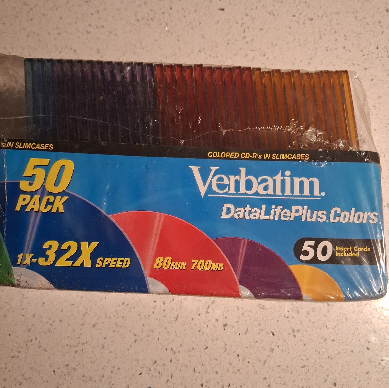 Verbatim Disc 80 minute 700MB DataLifePlus Colors In Cases CD-R 1X-32x lot of 33