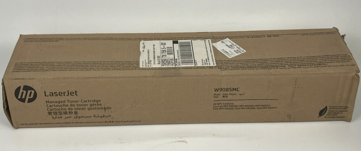 HP W9085MC Black LaserJet Toner Cartridge, OEM-Open Box Sealed Inside
